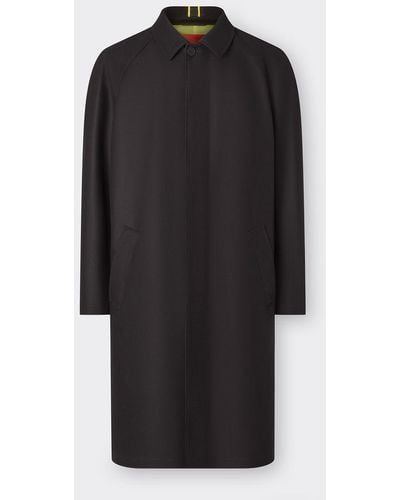 Ferrari Wool Nylon And Cashmere Raincoat - Black
