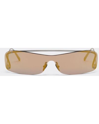 Ferrari Sonnenbrille Mit Rosafarbenen Goldfarben Verspiegelten Gläsern - Mettallic