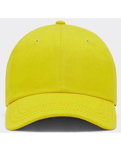 Ferrari Cotton Baseball Hat With Italian Flag Pattern - Yellow