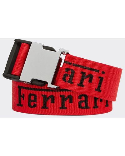 Ferrari Jacquard Belt With Logo - Red