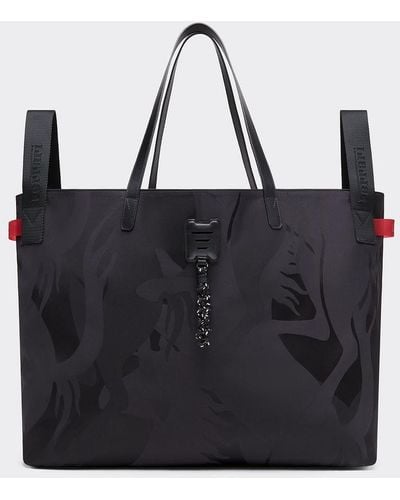 Ferrari Prancing Horse Camouflage Nylon Shopper Bag - Black