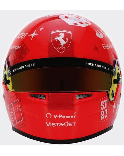 Ferrari Minicasco 2023 Carlos Sainz A Escala 1:2 - Edición Especial Las Vegas - Rojo