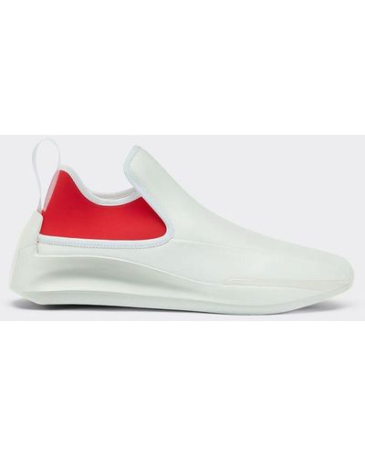 Ferrari Two-tone Leather And Neoprene Sneaker - White