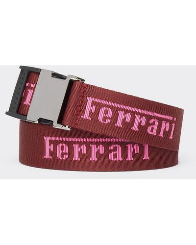 Ferrari Jacquard Belt With Logo - Red