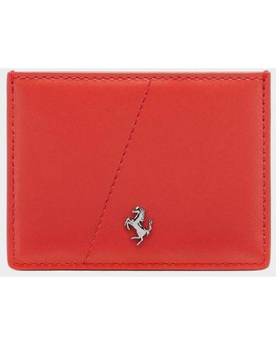 Ferrari Smooth Leather Card Case - Red