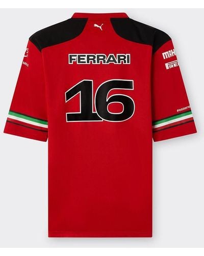 Ferrari Camiseta De Fútbol Americano Leclerc Replica Scuderia - Edición Especial Austin - Rojo