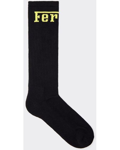 Ferrari Cotton Blend Socks With Logo - Black