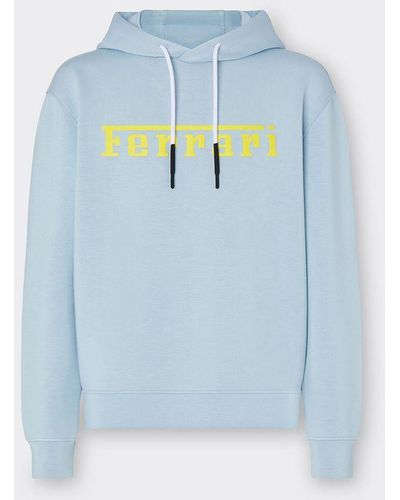 Ferrari Scuba Knit Sweatshirt With Contrasting Logo - Blue
