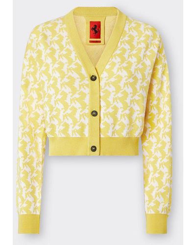 Ferrari Micro Cardigan In Silk And Cotton - Yellow