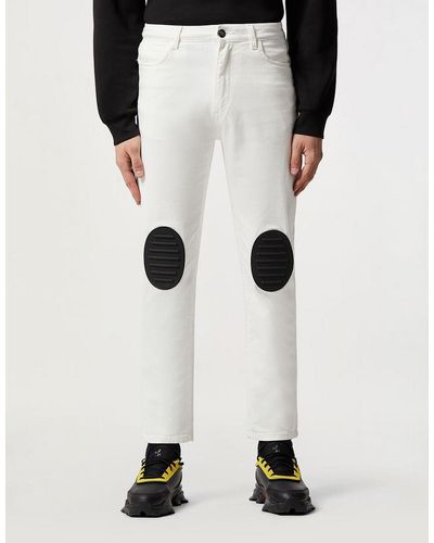 Ferrari Jeans Mit Pvc-patches - Weiß