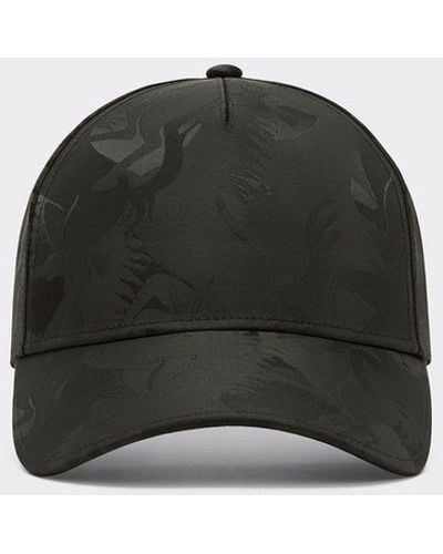 Ferrari Jacquard Baseball Hat With Prancing Horse Camouflage Pattern - Black