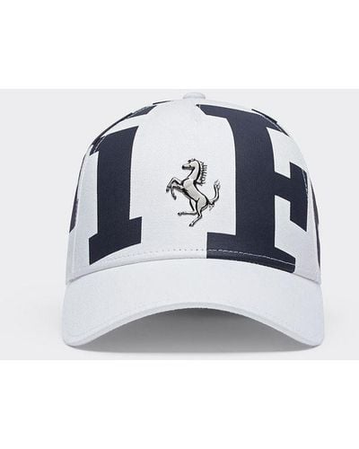 Ferrari Cotton Twill Baseball Hat With Logo - White