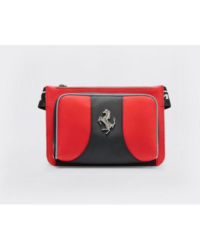 Ferrari Leather And Nylon Belt Bag - Red