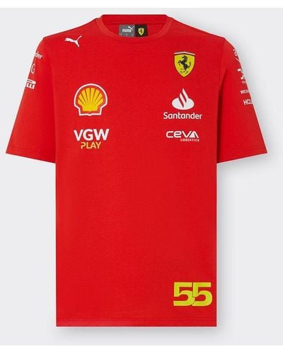 Ferrari Scuderia Team Replica Sainz T-shirt 2024 - Red