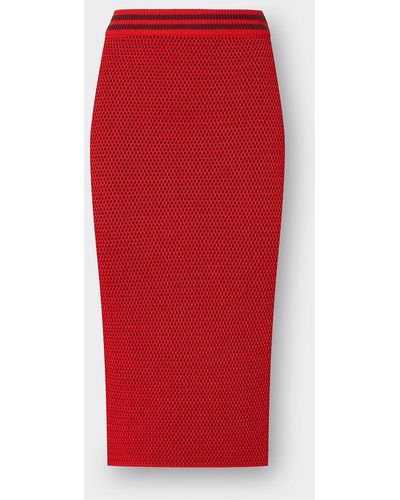 Ferrari Cotton Knit Midi Skirt - Red