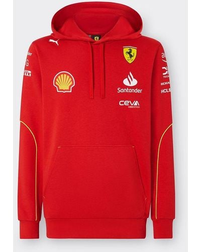 Ferrari Sweat-shirt À Capuche Replica Team Scuderia 2024 - Rouge