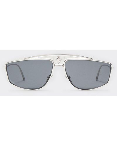 Ferrari Sunglasses With Dark Gray Lenses - Metallic