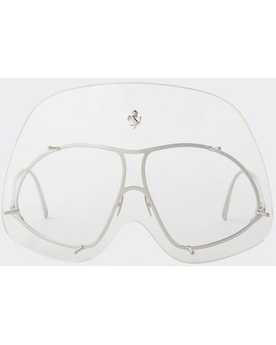 Ferrari Limited Edition Metal Sunglasses With Transparent Shield - Natural