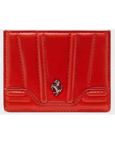 Ferrari Patent Leather Card Holder - Red