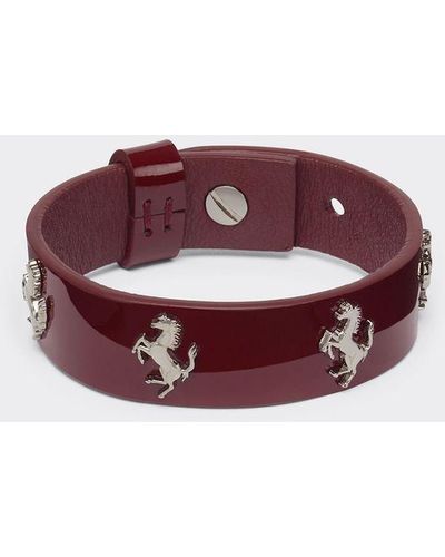 Ferrari Patent Leather Bracelet With Studs - Pink