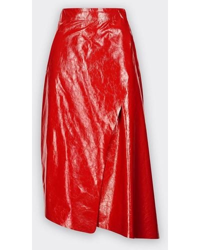 Ferrari Red Leather Skirt