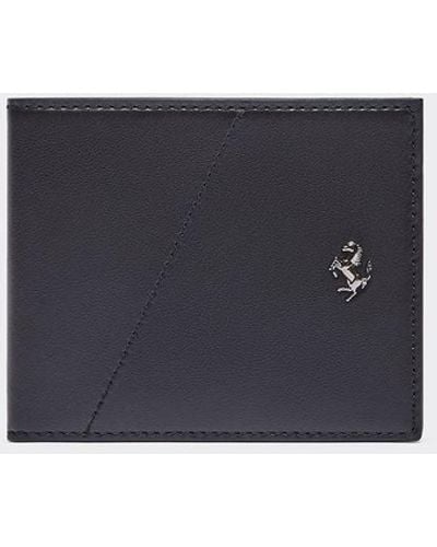 Ferrari Square Smooth Leather Wallet - Black