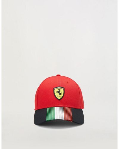 Ferrari Gorra Con Bandera Tricolor Italiana - Rojo