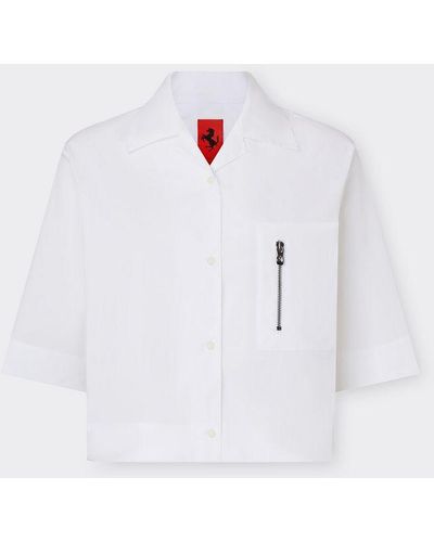 Ferrari Kurzärmeliges Hemd Aus Baumwolle - Weiß