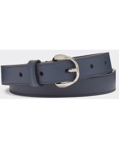 Ferrari Thing Leather Belt With Prancing Horse - Blue