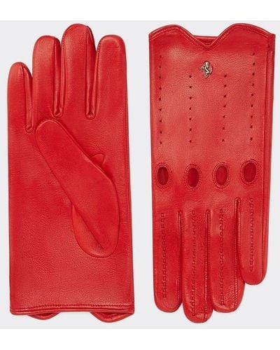 Ferrari Nappa Leather Driving Gloves - Red