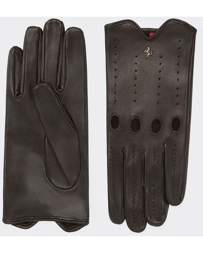 Ferrari Nappa Leather Driving Gloves - Black