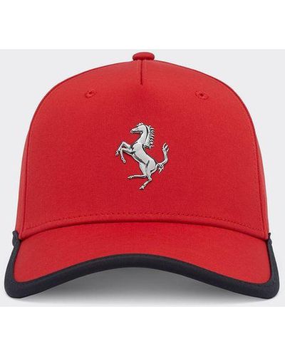 Ferrari Baseball Hat With Prancing Horse Detail - Red