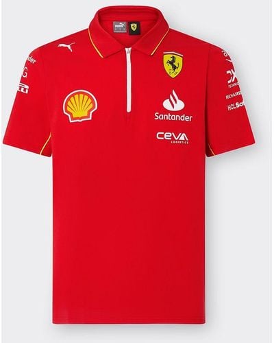 Ferrari Scuderia Team Replica Polo Shirt 2024 - Red