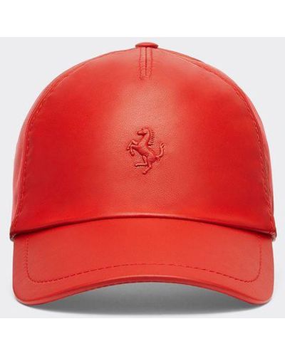 Ferrari Baseball Cap With Prancing Horse - Red