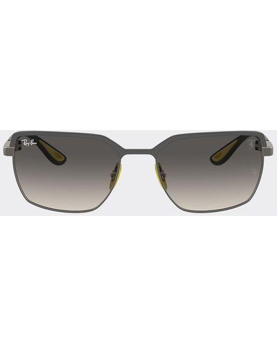 Ferrari Ray-ban For Scuderia 0rb3743m Sunglasses In Gray Metal And Gunmetal With Gray Gradient Lenses - Multicolor