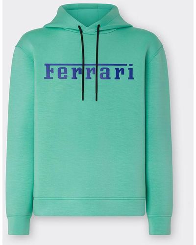 Ferrari Scuba Knit Sweatshirt With Contrasting Logo - Green