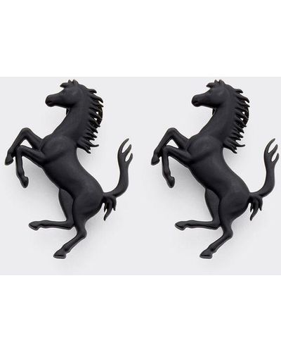 Ferrari Pendientes Con Cavallino Rampante - Negro