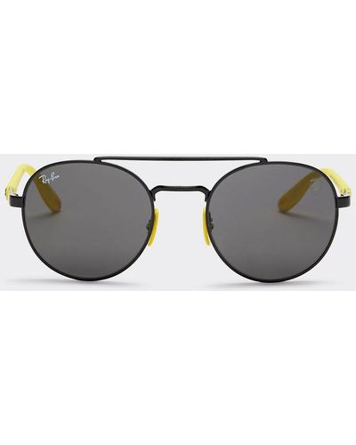 Ferrari Ray-ban Sunglasses For Scuderia Rb3696m In Black With Dark Gray Lenses