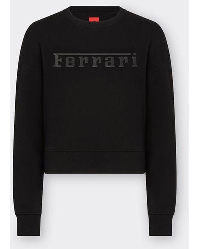 Ferrari Top With Large Contrasting Lettering - Black