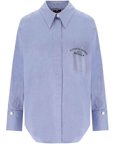 Elisabetta Franchi Light Oxford Shirt - Blue