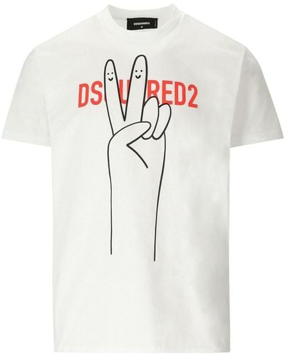 DSquared² Cigarette Fit Weiss T-shirt - Wit