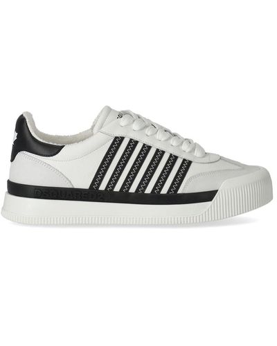 DSquared² New jersey sneakers con strisce a contrasto - Bianco