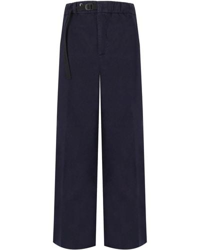 White Sand Carol Ribbed Trousers - Blue