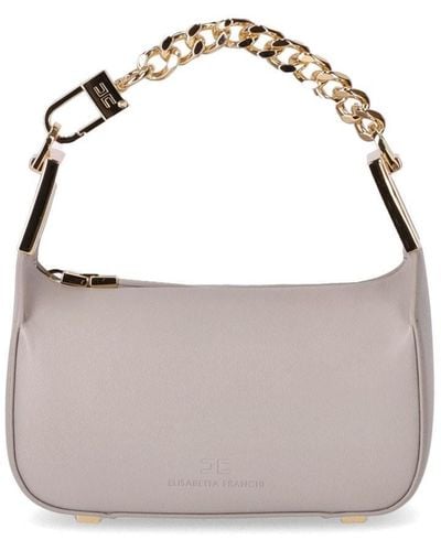 Elisabetta Franchi Pearl Mini Bag With Chain - Grey