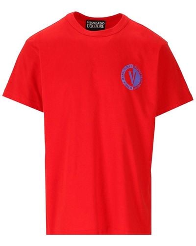 Versace Jeans Couture Camiseta v-emblem roja - Rojo