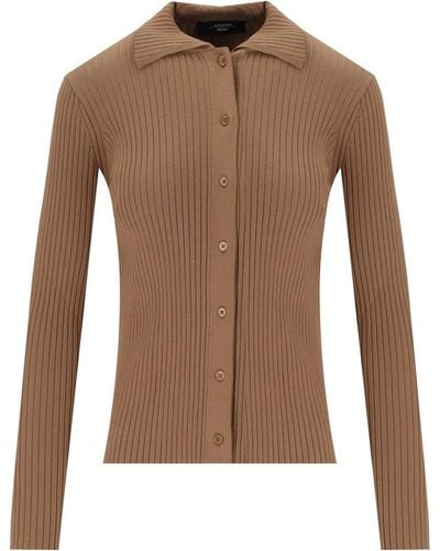 Weekend by Maxmara Papiro terra gerippter cardigan - Braun