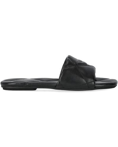 Emporio Armani Gewatteerde Platte Sandaal - Zwart