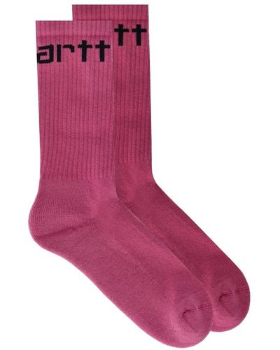 Carhartt Magenta Socks With Logo - Purple