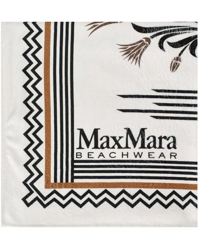 Max Mara Beachwear Livrea Beach Towel - White