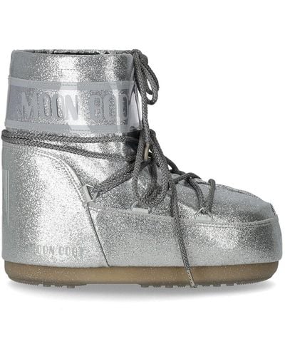 Moon Boot Icon Low Glitter Snow Boot - Grey